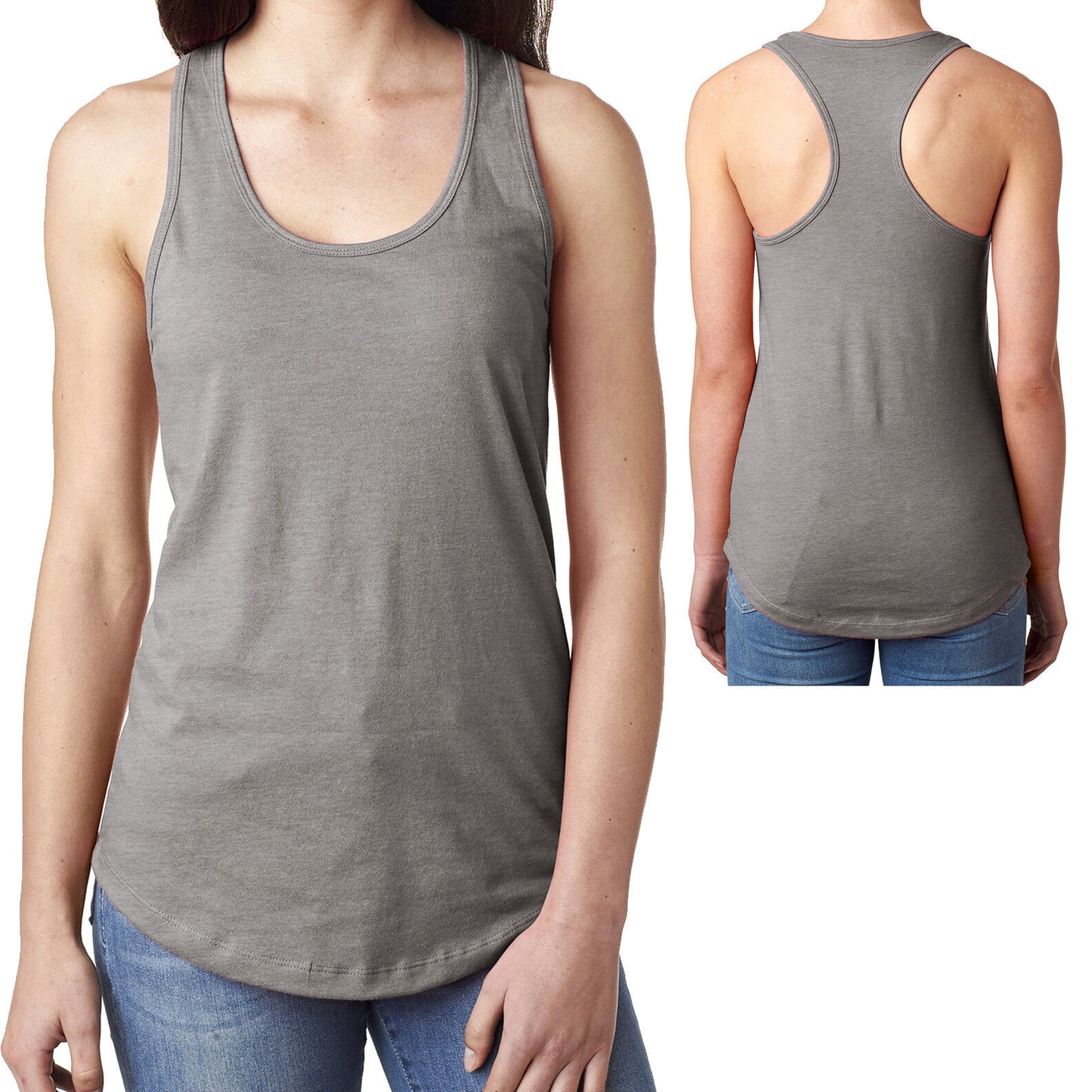 Ladies Flowy PRESHRUNK Racerback Tank Top Cotton/Poly Womens Junior XS-2XL NEW