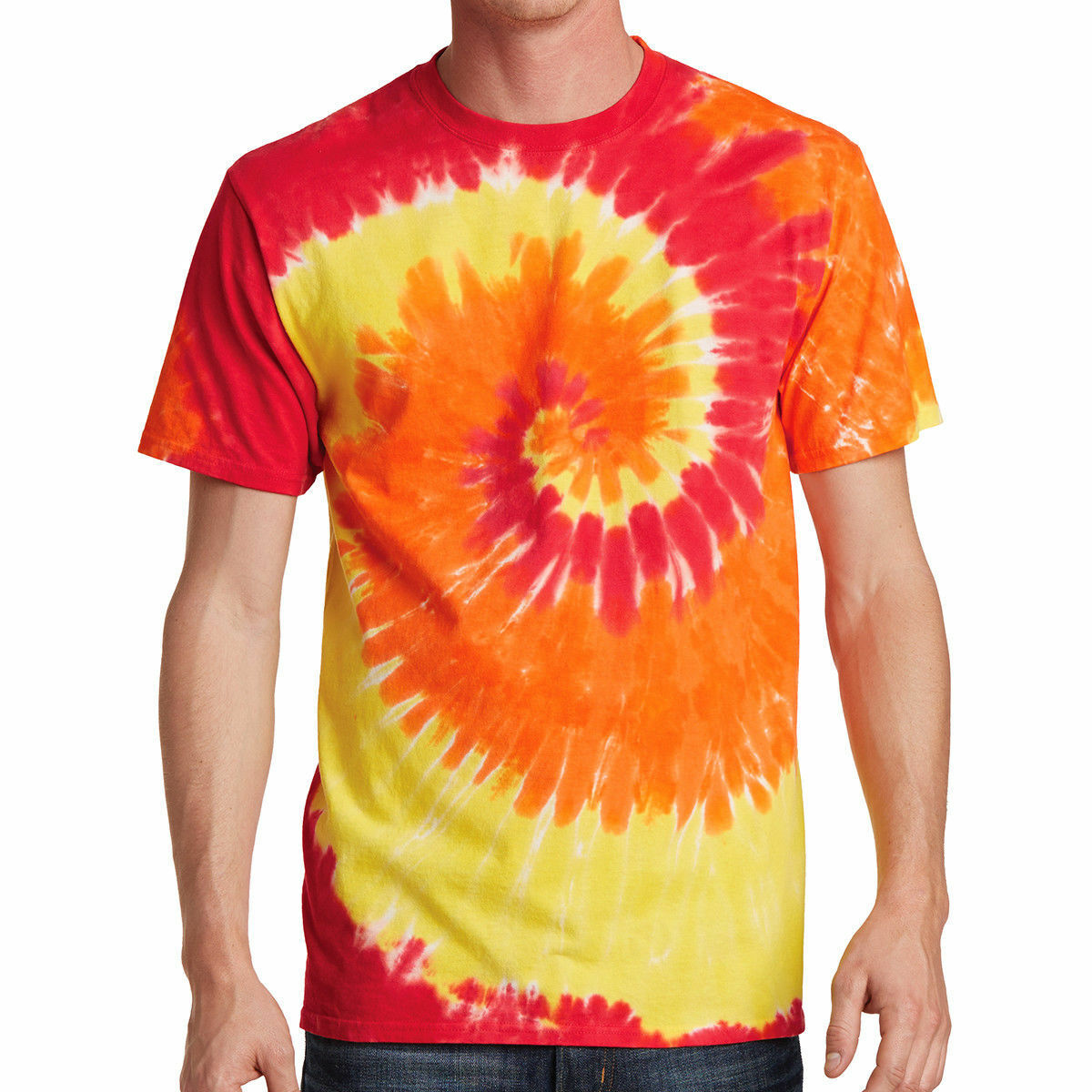 Spiral Tie Dye Mens T-Shirt Blank Tye Dyed Tee S, M, L, XL, 2X, 3X, 4X NEW