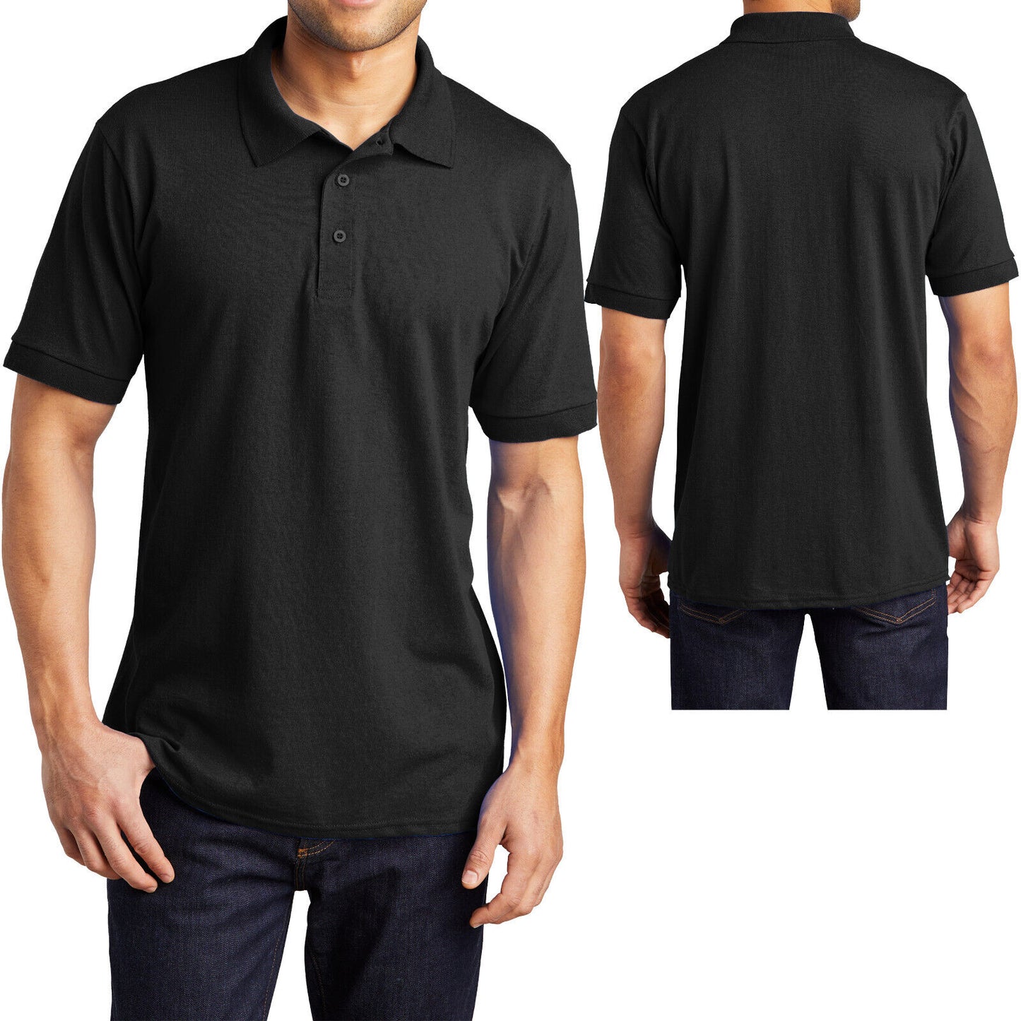 Mens TALL Collared Polo Moisture Wicking Jersey Blend LT, XLT, 2XLT, 3XLT, 4XLT