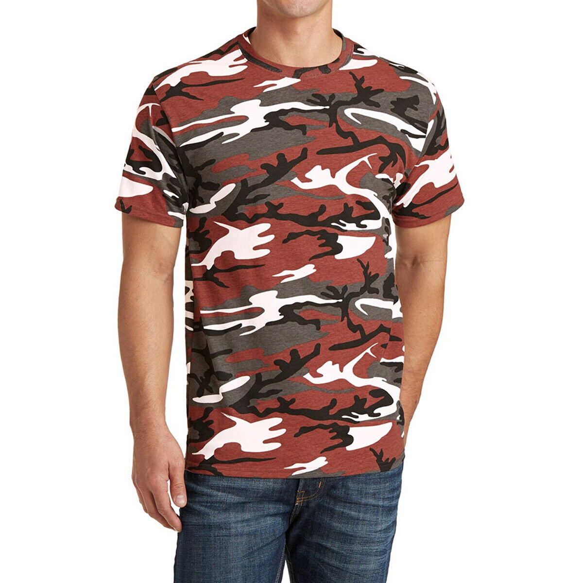 Mens CAMO T-Shirt Pigment Dyed PRESHRUNK Cotton S, M, L, XL, 2XL, 3XL, 4XL NEW