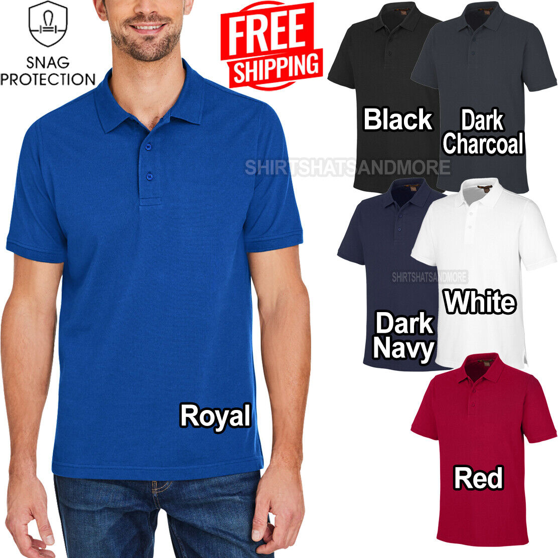 Mens 100% Cotton Snag Protection Pique Polo Shirt S, M, L XL 2XL 3XL 4XL 5XL NEW