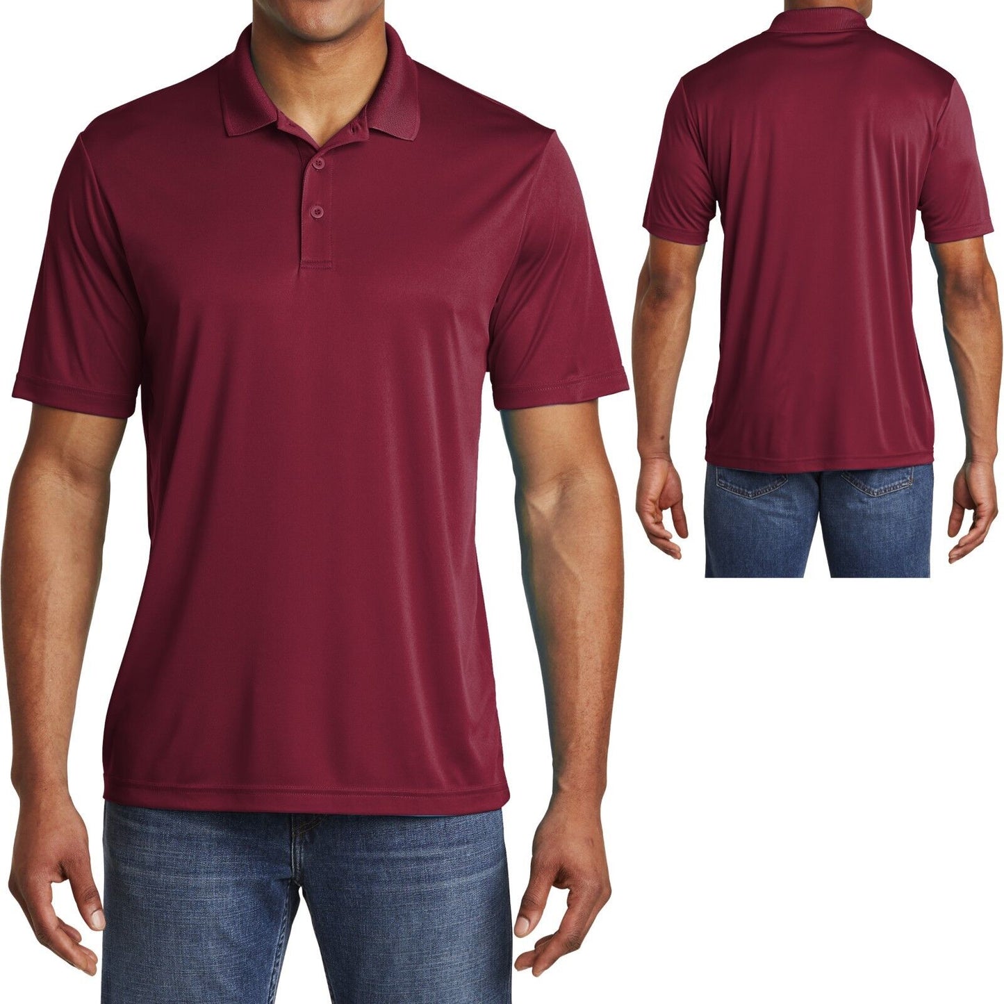 Mens Polo Shirt Performance Dri Fit Moisture Wicking XS, S, M L XL 2XL 3XL, 4XL