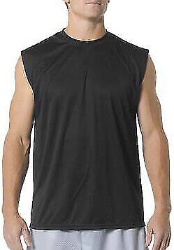 Mens Moisture Wicking Sleeveless T-Shirt Cooling Stain & Odor Resistant Tee S-3X