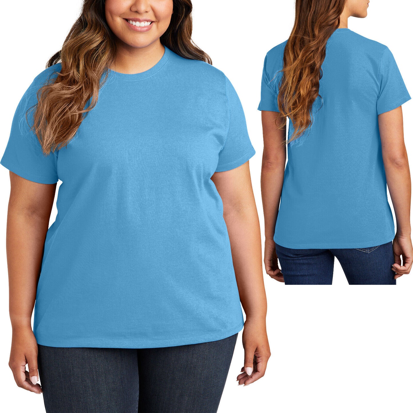 Womens Plus Size 100% Soft Cotton Short Sleeve Tee Ladies T-Shirt Top XL-4XL NEW