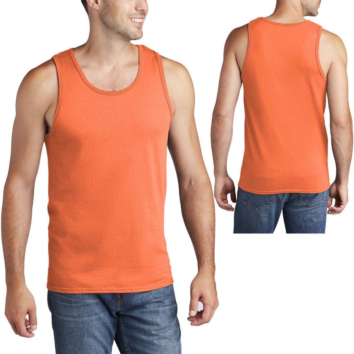 Mens Solid Tank Top 100% Preshrunk Cotton Includes NEONS S M L XL, 2XL, 3XL, 4XL