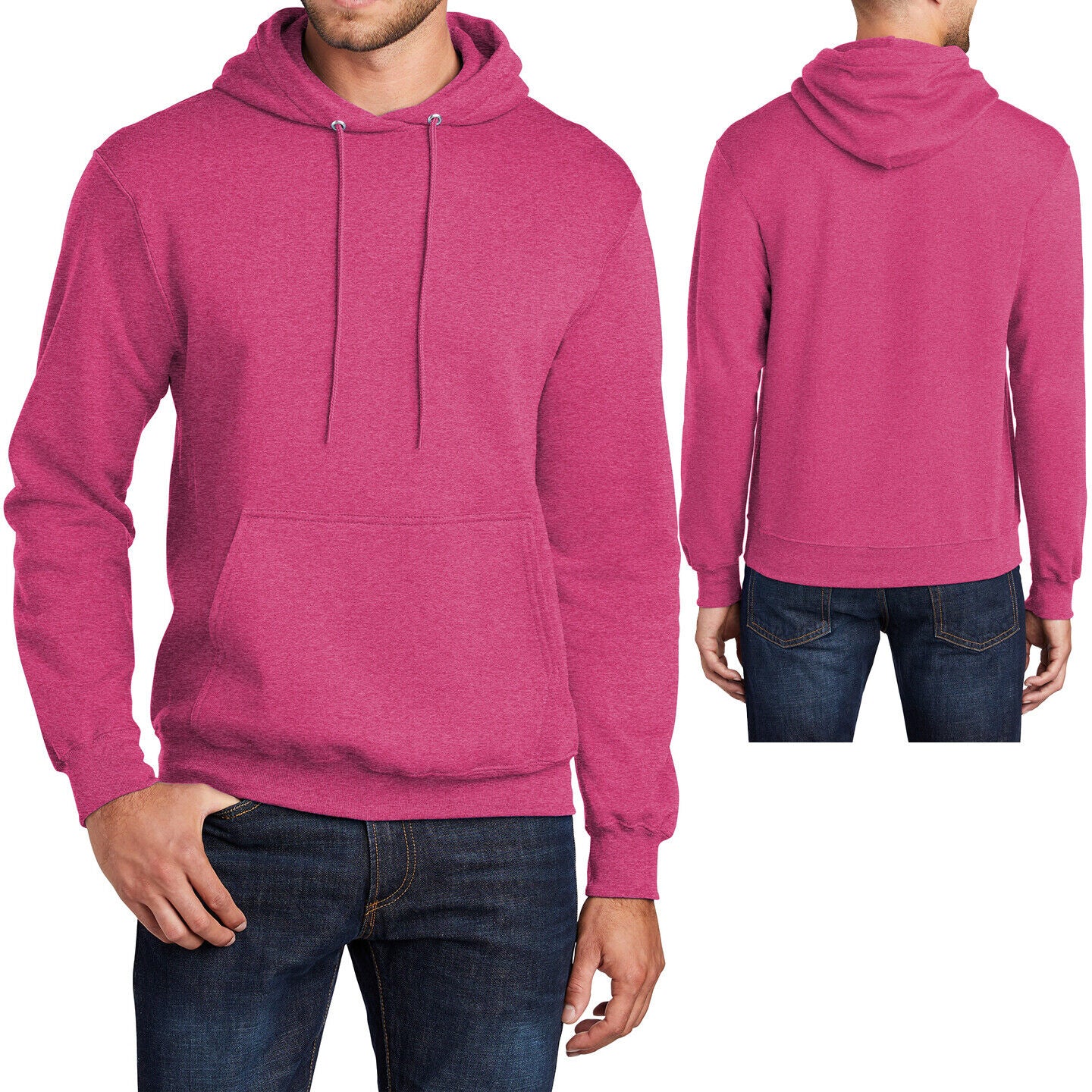 MENS Heather Hoodie Pullover Sweatshirt Warm Hooded S, M, L, XL NEW