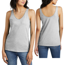 Load image into Gallery viewer, Womens Soft Blended Heather V-Neck Tank  Scoop Back Detail Ladies Top XS-4XL NEW