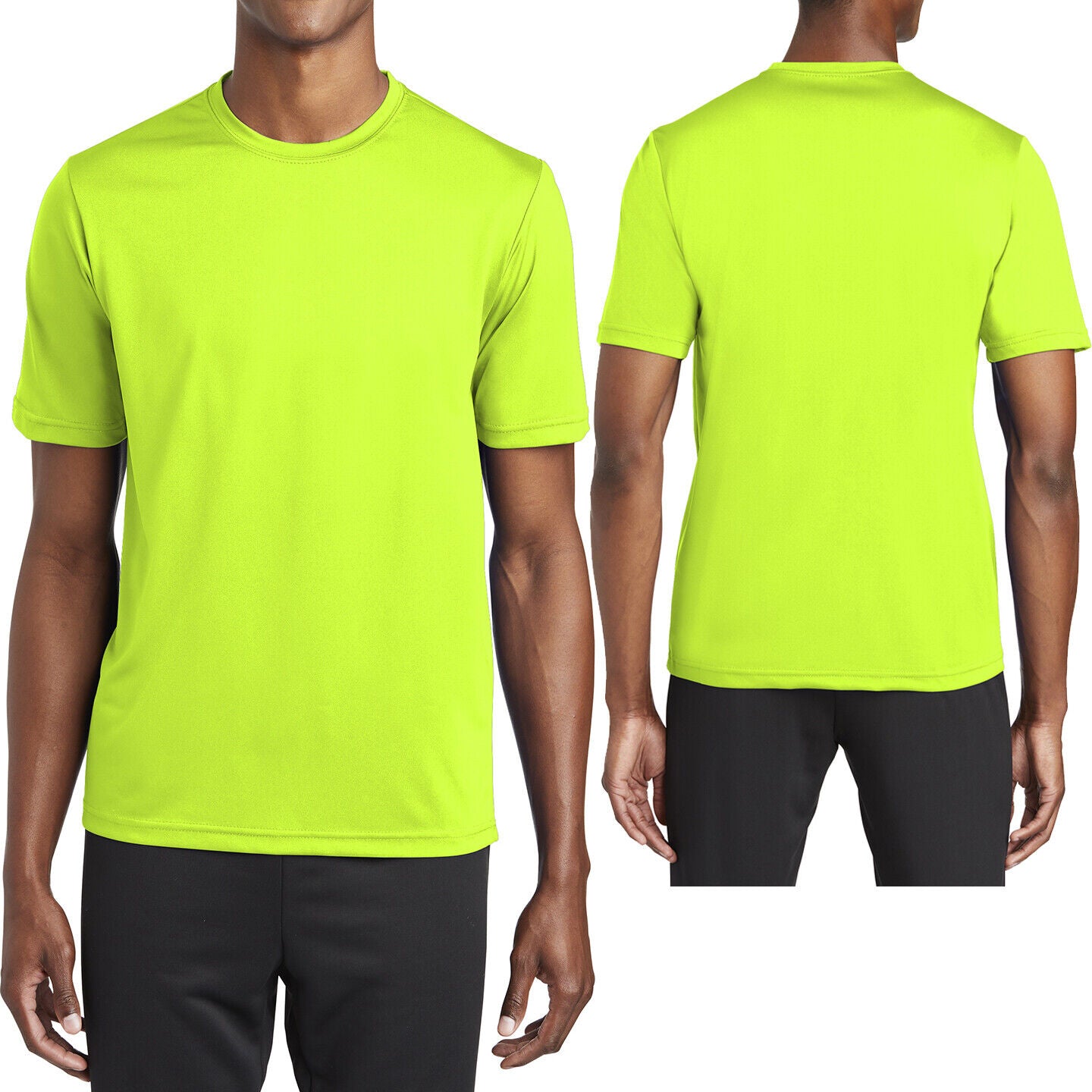 Mens NEONS Moisture Wicking T-Shirt Durable SNAG RESISTANT XS-XL, 2XL, 3XL, 4XL