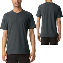 Load image into Gallery viewer, American Apparel Mens Short Sleeve Henley T-Shirt Super Soft Blended Tee S-2XL