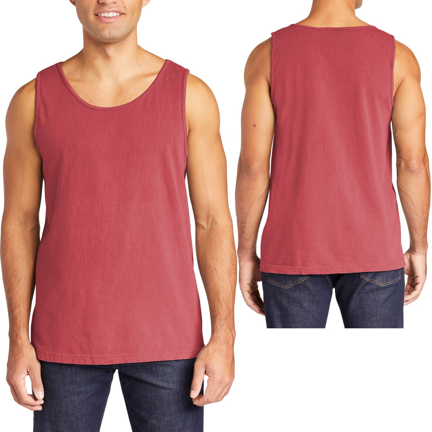 Mens Heavyweight 100% Soft Cotton Tank Top Sleeveless Tee Garment Washed XS-3XL