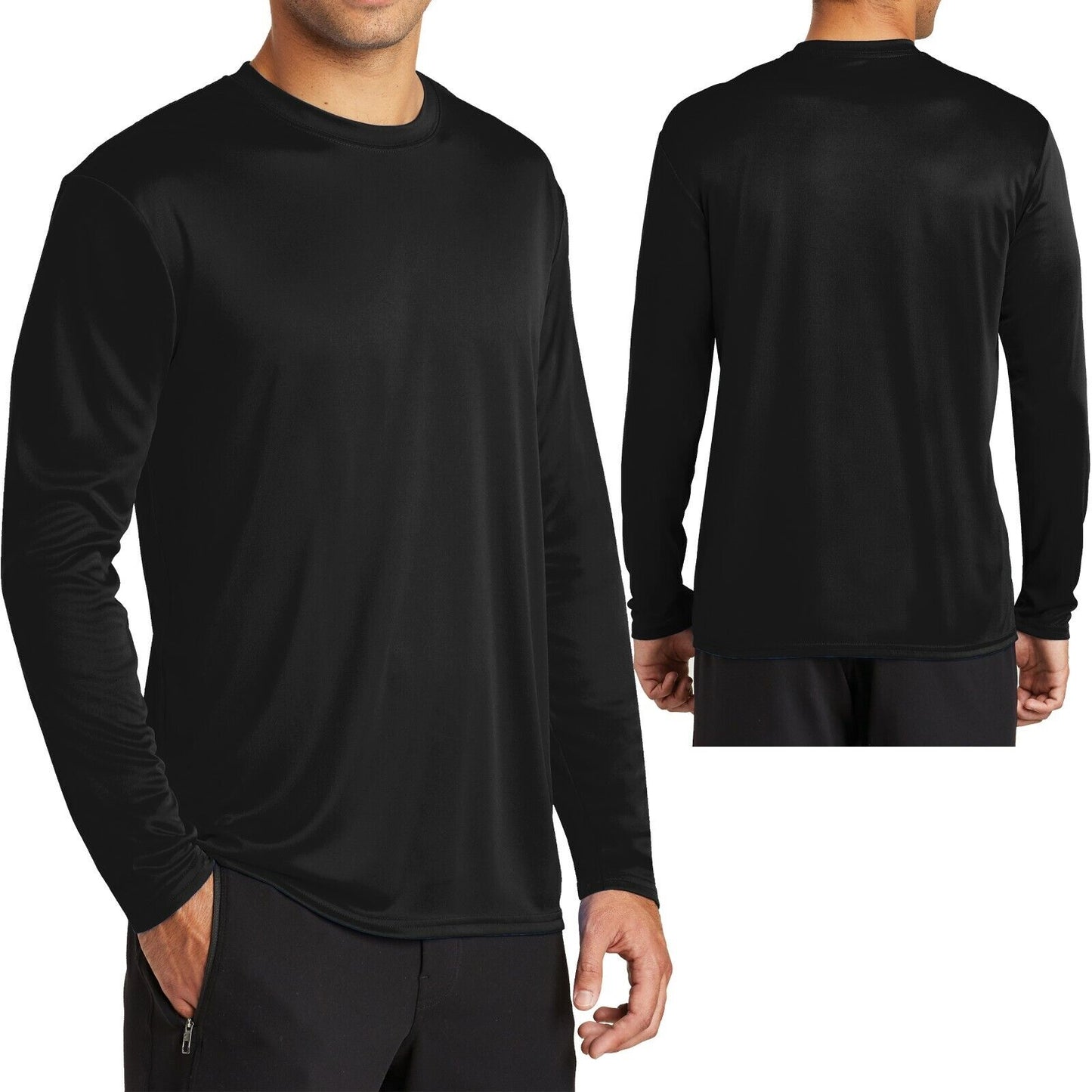 Big Mens Long Sleeve Base Layer Moisture Wicking T-Shirt XL, 2XL, 3XL, 4XL NEW