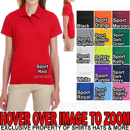 Ladies Polo Shirt Moisture Wick SNAG RESISTANT Dri Fit  Womens S-XL 2XL, 3XL NEW