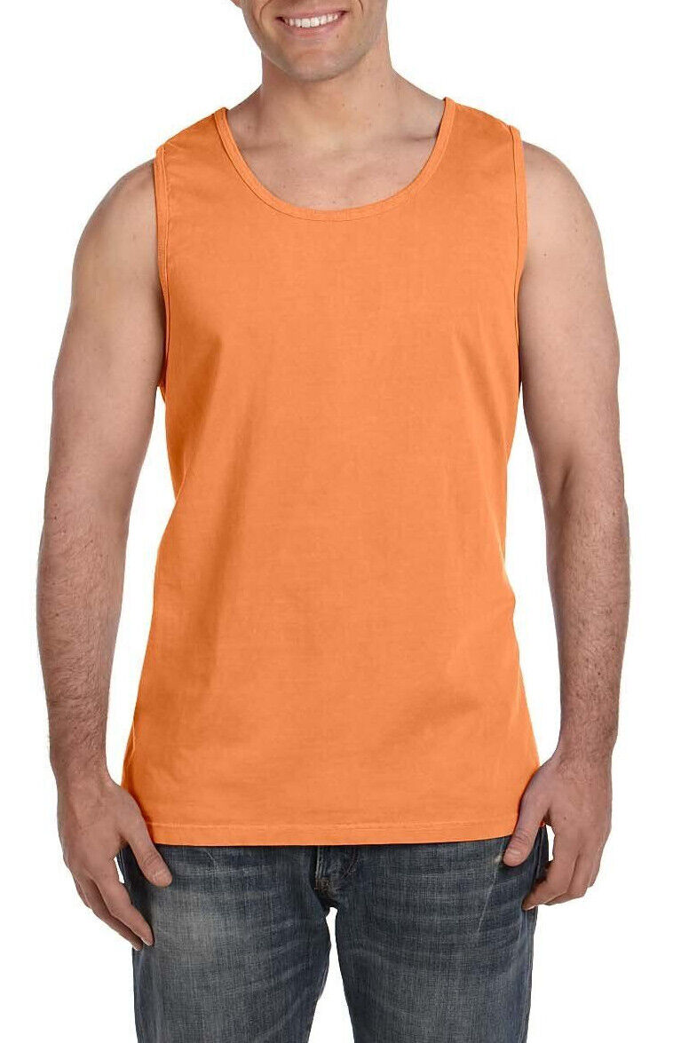 Mens Heavyweight 100% Soft Cotton Tank Top Sleeveless Tee Garment Washed XS-3XL