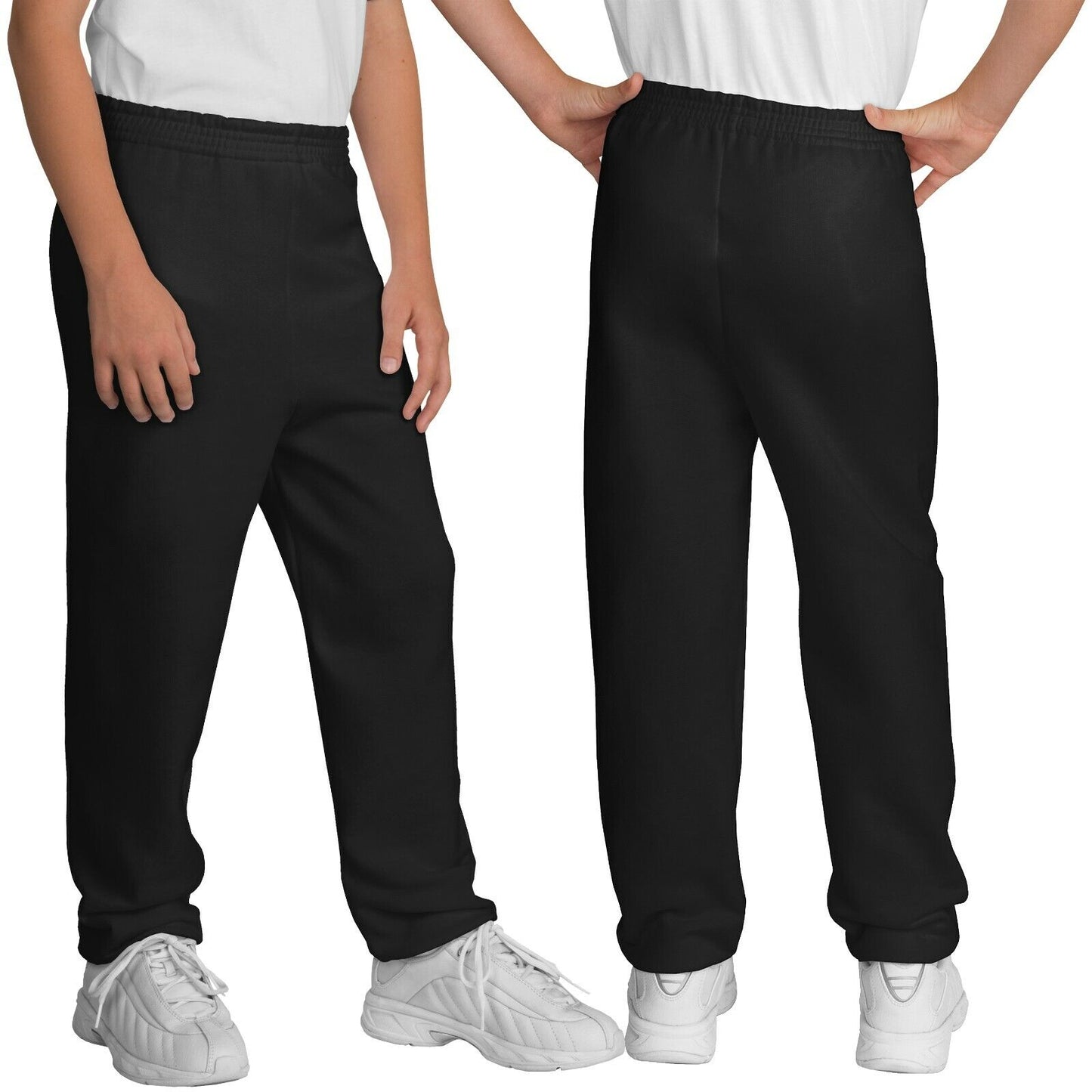 Youth Elastic Bottom Sweatpants  XS, S, M, L, XL Childrens Boys Girls Kids NEW