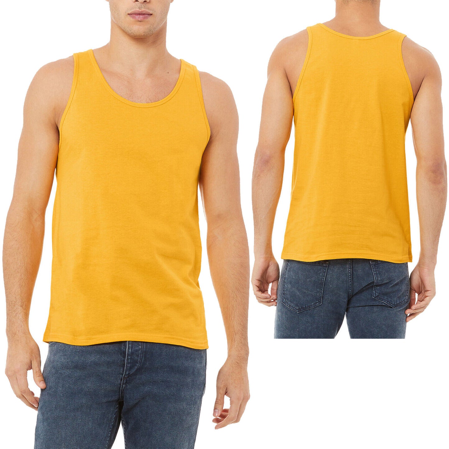 Mens Soft Ringspun Cotton Jersey Tank Top Sleeveless Tee XS-2XL MANY COLORS NEW!