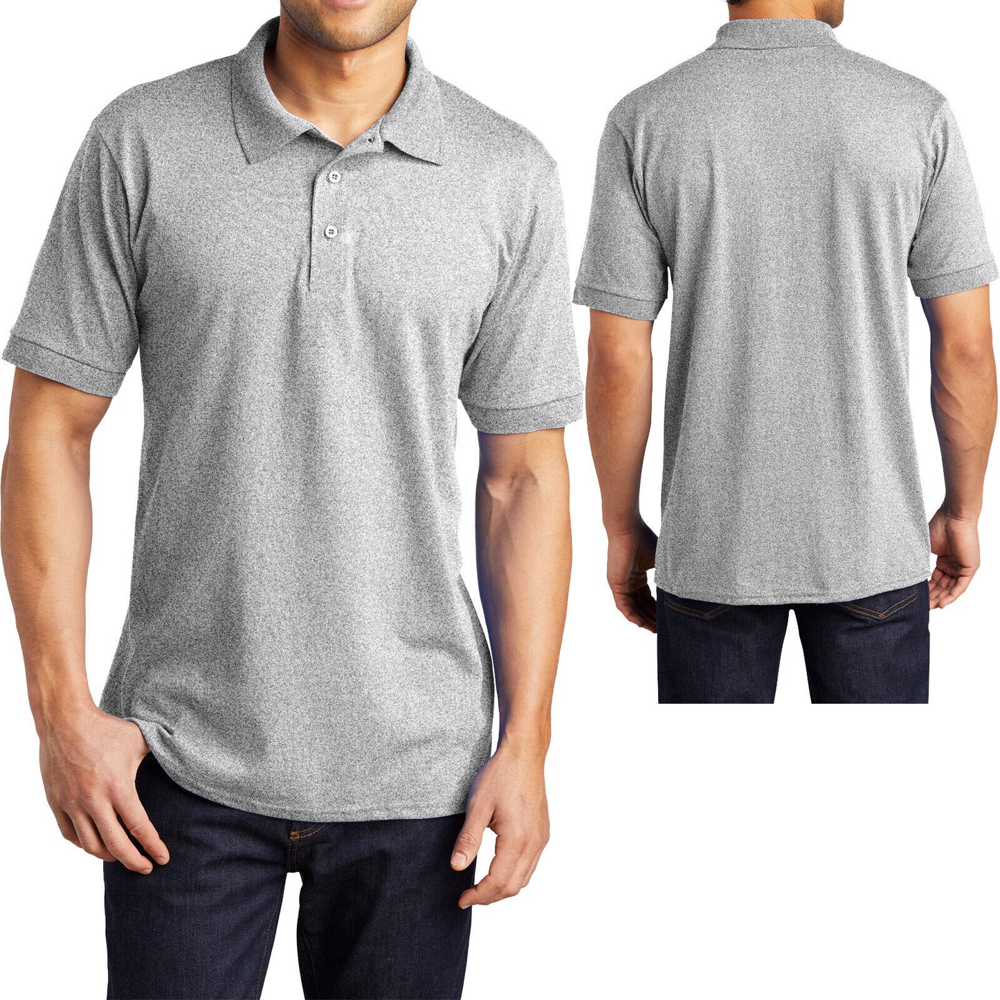 Mens TALL Collared Polo Moisture Wicking Jersey Blend LT, XLT, 2XLT, 3XLT, 4XLT