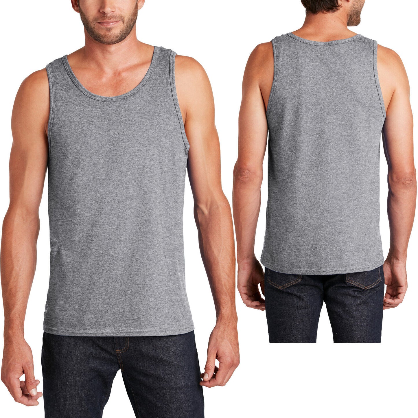 Mens Heathered Soft Blended Tank Top Sleeveless T-Shirt Tee XS-XL, 2XL, 3XL, 4XL