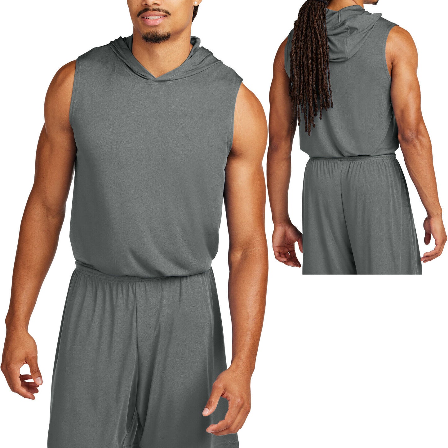 Mens Moisture Wicking Dri Fit Sleeveless Hoodie Tee UPF30+ Gym Hoody Tank XS-4XL