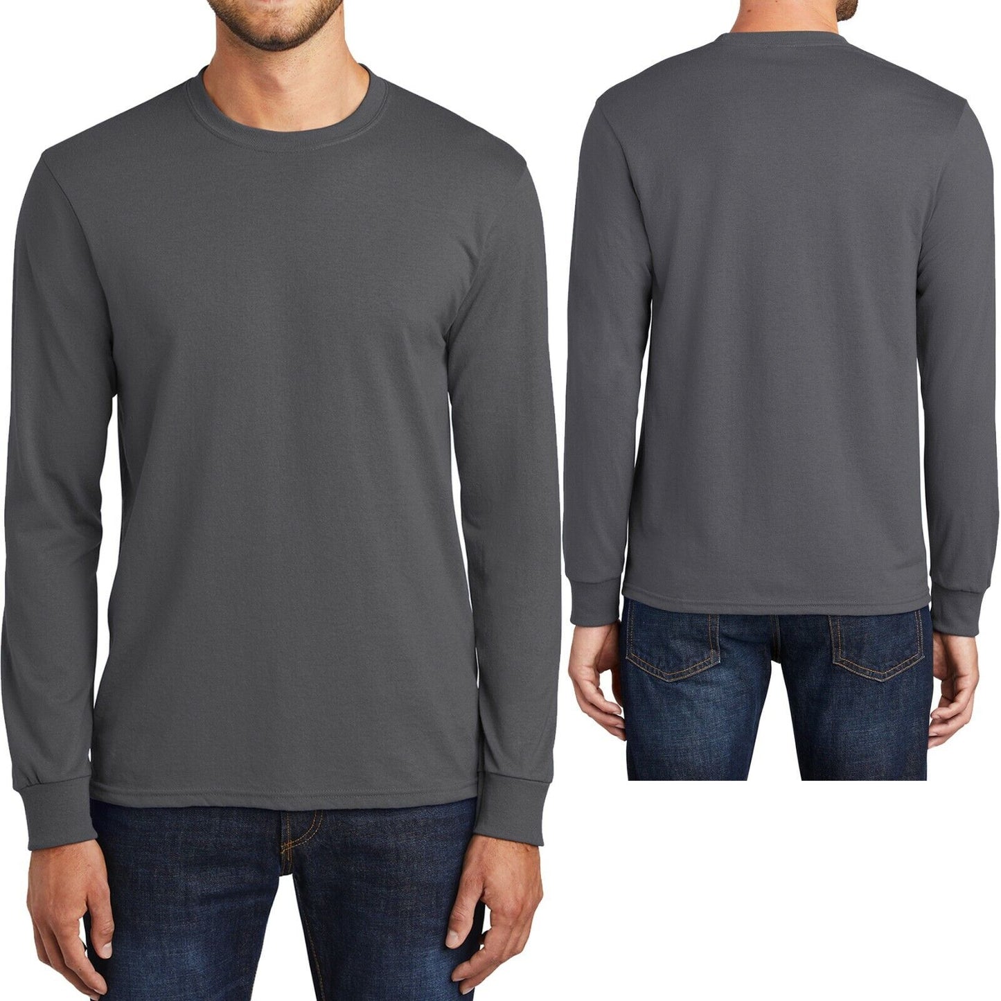 Mens Tall Long Sleeve T-Shirt Cotton Poly Blend Tee LT, XLT, 2XLT, 3XLT, 4XLT