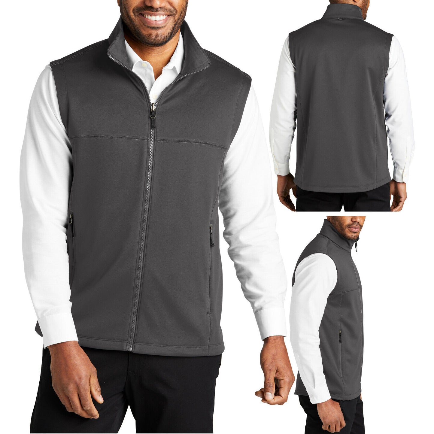 Mens Smooth Fleece Vest Sleeveless Jacket Zippered Pockets Warm Winter XS-4XL