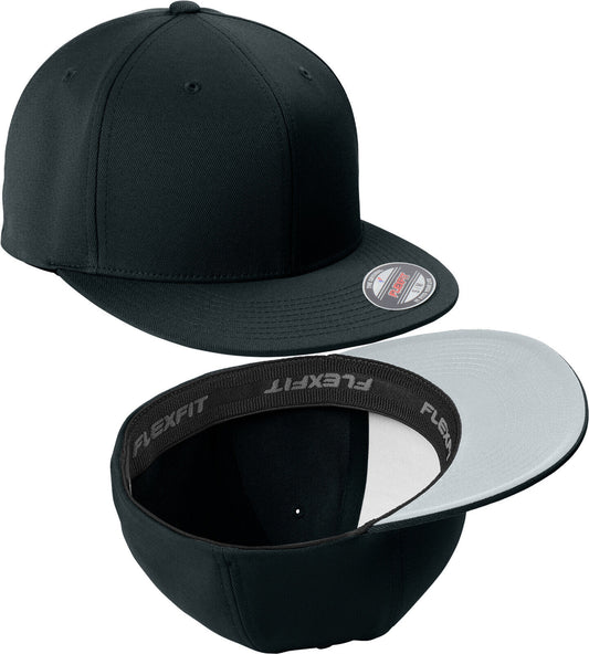 Flexfit Cool & Dry Flat Bill Structured Baseball Hat High Profile Cap S/M, L/XL