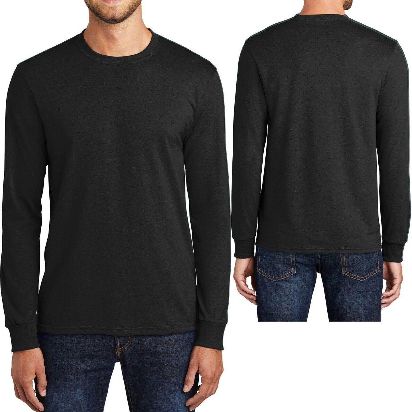 Mens Tall Long Sleeve T-Shirt Cotton Poly Blend Tee LT, XLT, 2XLT, 3XLT, 4XLT