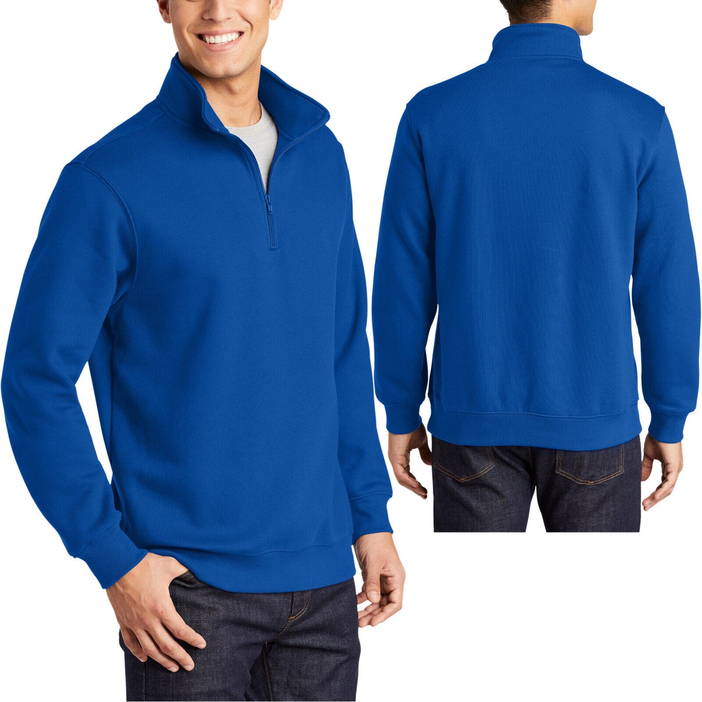 Mens TALL 1/4 Zip Pullover Sweatershirt Blended Sweater LT XLT 2XLT 3XLT 4XLT