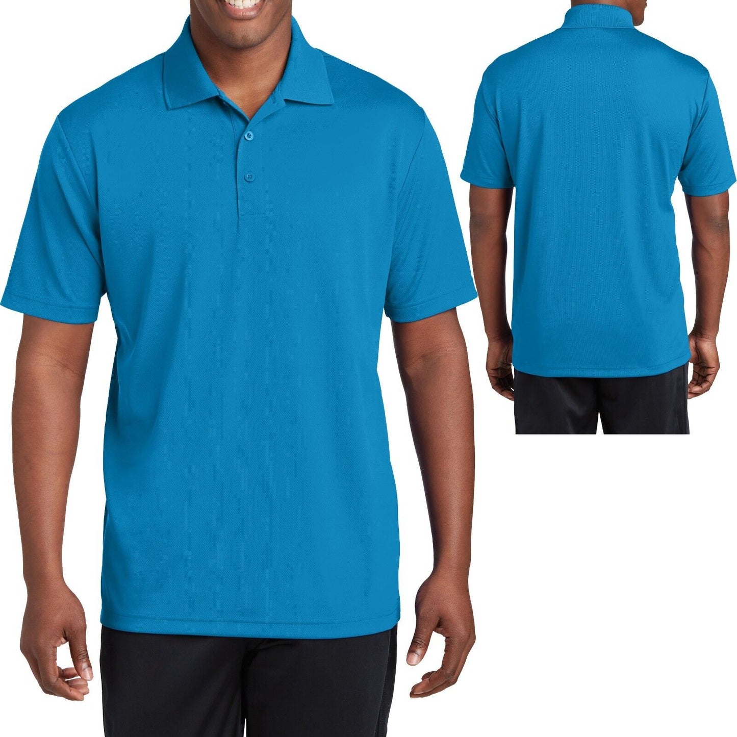 Men's Polo Shirt Moisture Wicking Dri Fit Micro Mesh XS - XL 2XL, 3XL, 4XL NEW