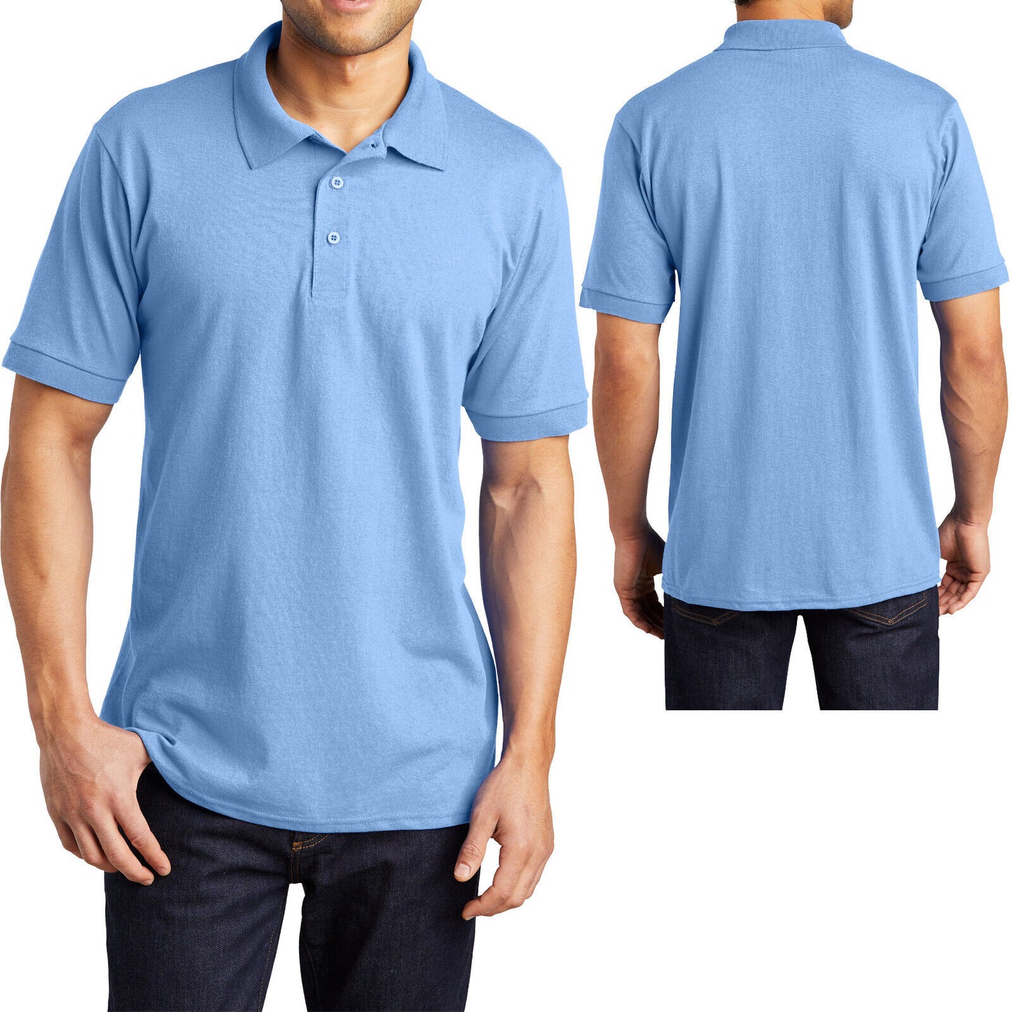 Mens TALL Collared Polo Moisture Wicking Jersey Blend LT, XLT, 2XLT, 3XLT, 4XLT