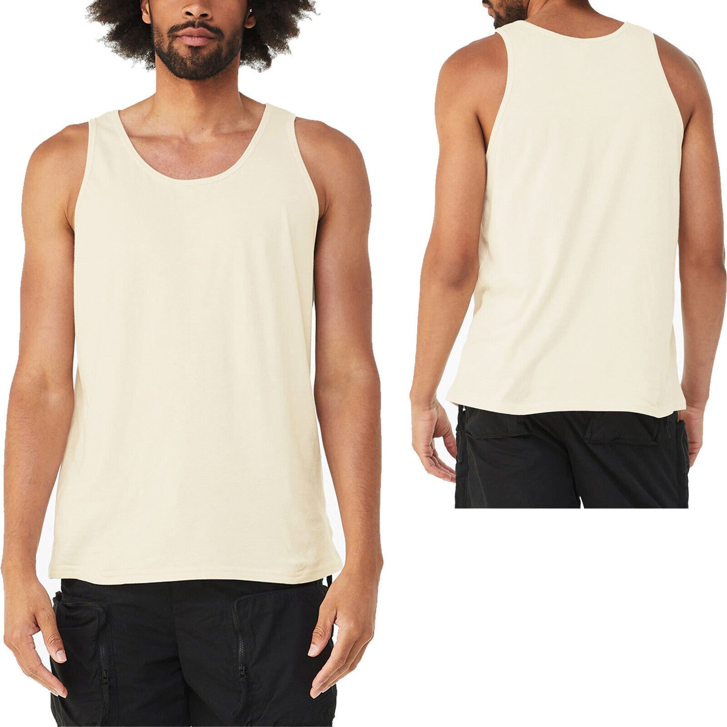 Mens Soft Ringspun Cotton Jersey Tank Top Sleeveless Tee XS-2XL MANY COLORS NEW!