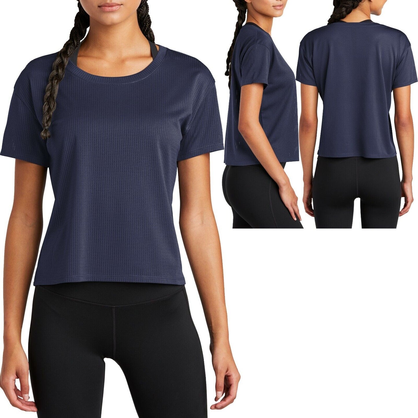 Ladies Tri Blend Crop T-Shirt Moisture Wicking S-XL 2XL, 3XL, 4XL Womens Gym