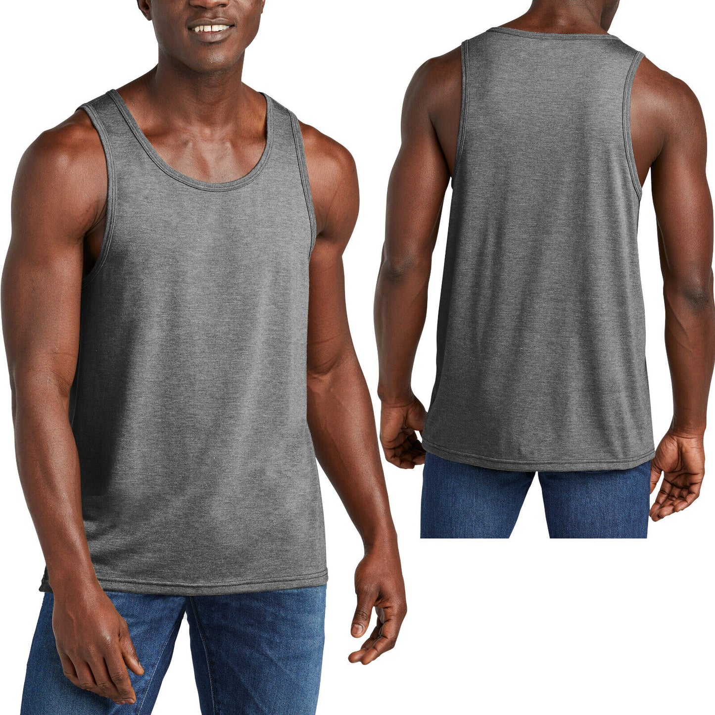 Mens Tri-Blend Ultra Soft Sustainable Tank Top Tear Away Label Size: XS-4XL NEW!