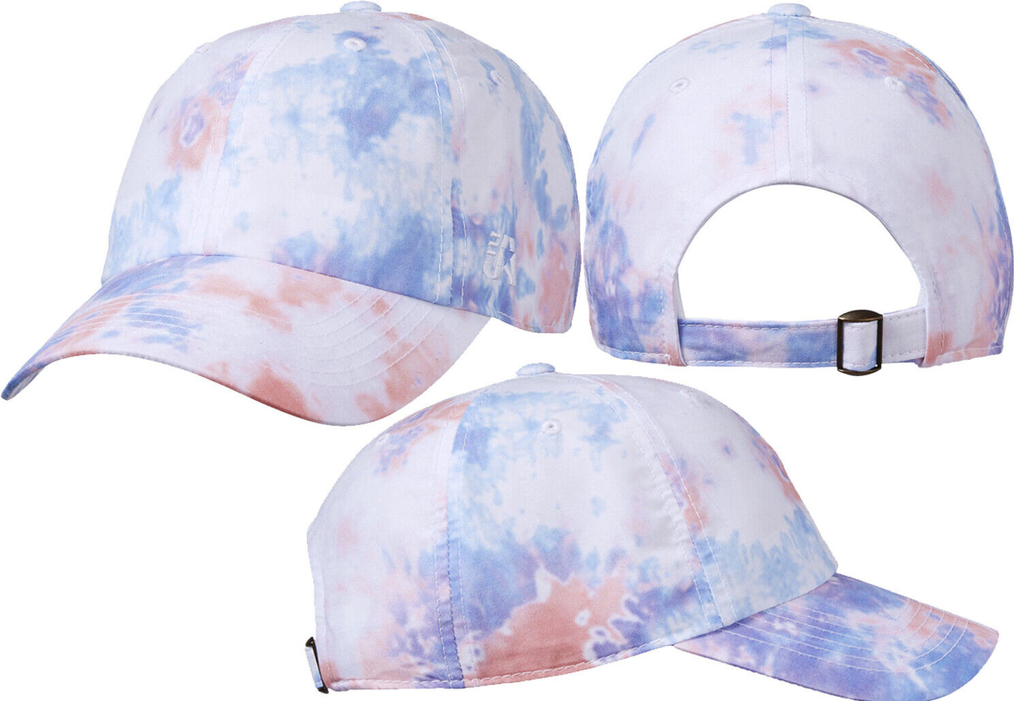 Adult Tie Dye 6 Panel Cap Unstructured Low Profile Tye Die Hat 7 Colors NEW!