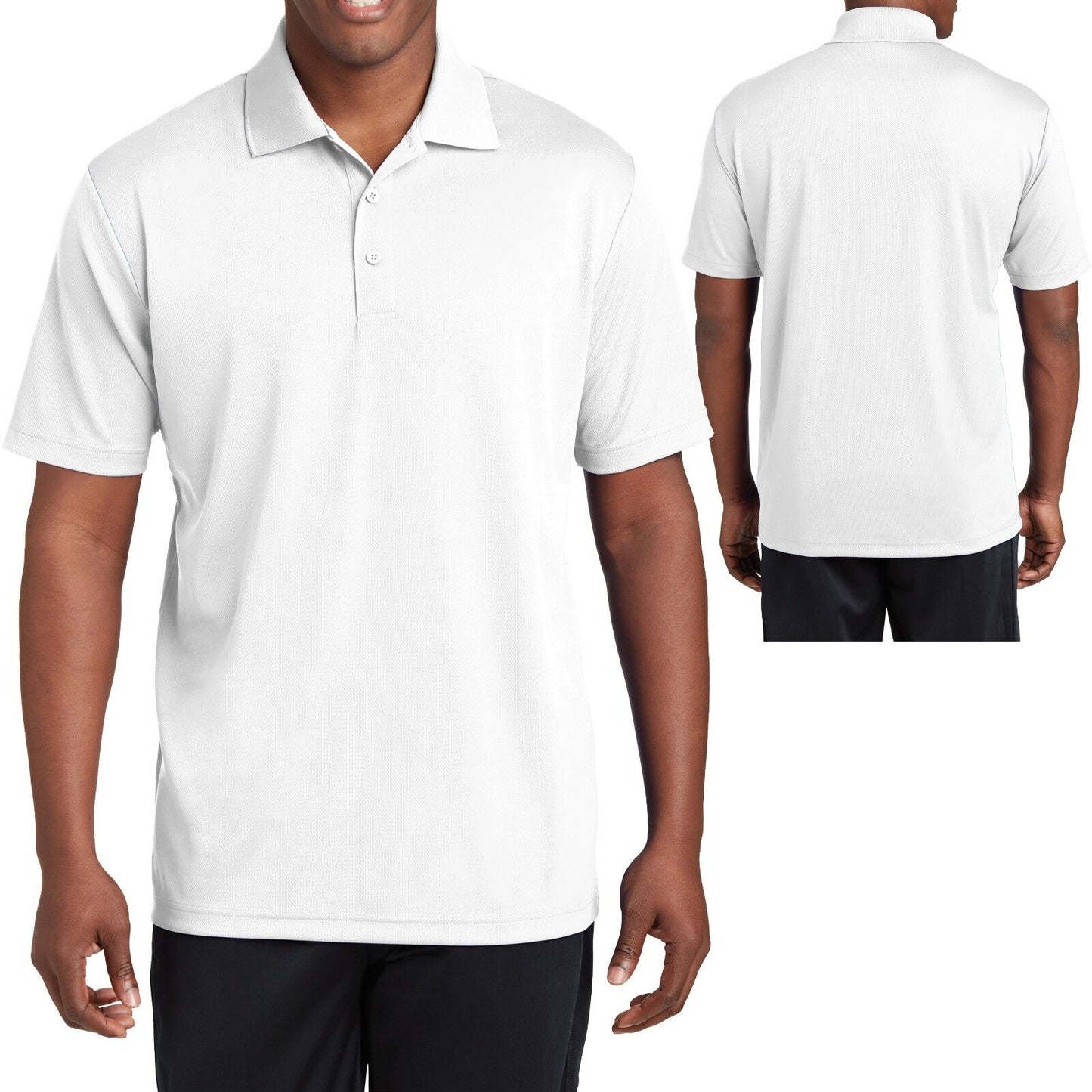 Men's Polo Shirt Moisture Wicking Dri Fit Micro Mesh XS - XL 2XL, 3XL, 4XL NEW