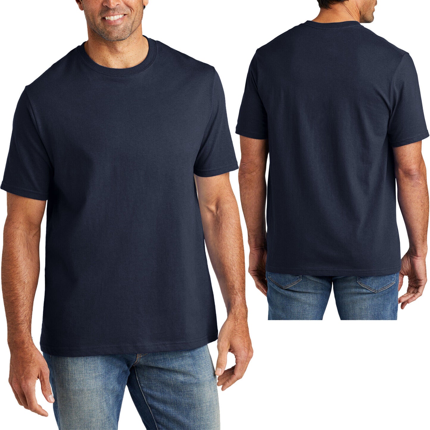 Mens 100% Cotton Short Sleeve American Made T-Shirt 5.5 Ounce Tee S-4XL NEW!