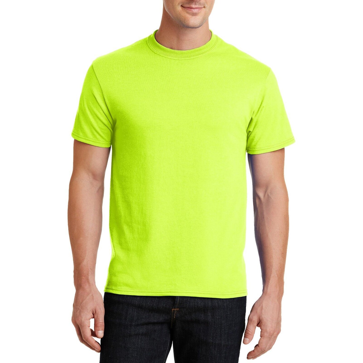 Mens T-Shirt Safety Yellow Green & Safety Orange High Vis ANSI S-XL 2X 3X 4X NEW