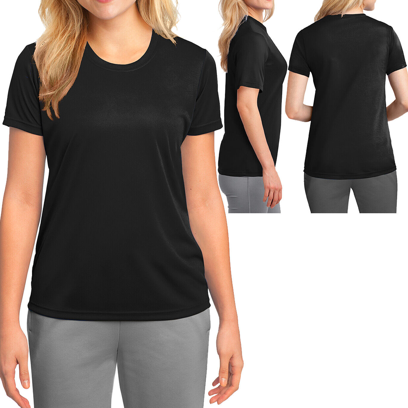 Ladies Women's T-Shirt Moisture Wicking Athletic Dri Fit Tee XS-XL 2X, 3X 4X NEW