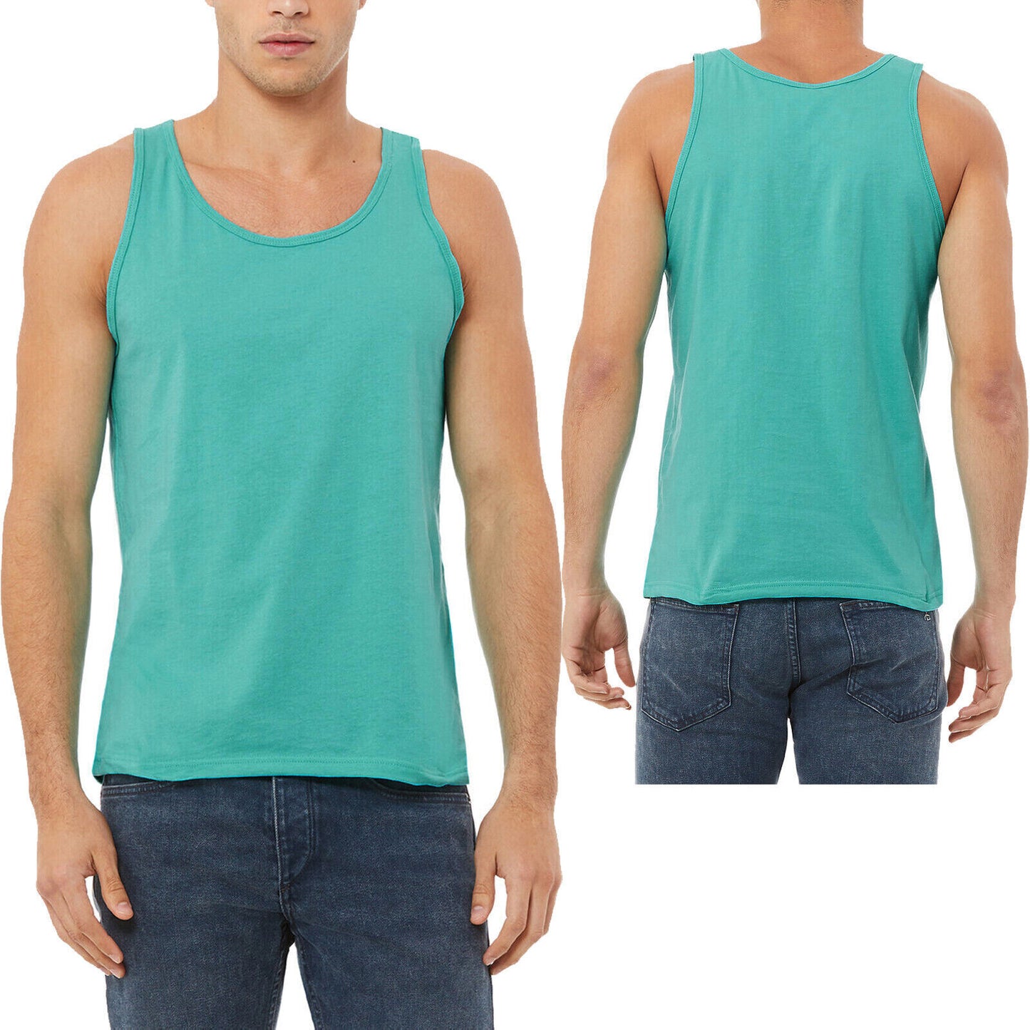 Mens Soft Ringspun Cotton Jersey Tank Top Sleeveless Tee XS-2XL MANY COLORS NEW!