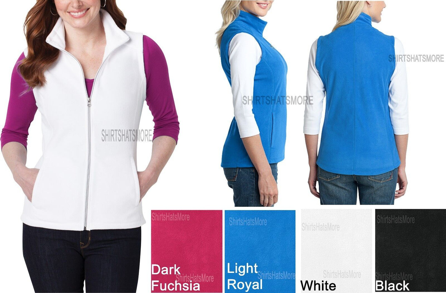 Ladies Vest Core Micro Polar Fleece Warm with Pockets Womens Sizes XS-4XL NEW!