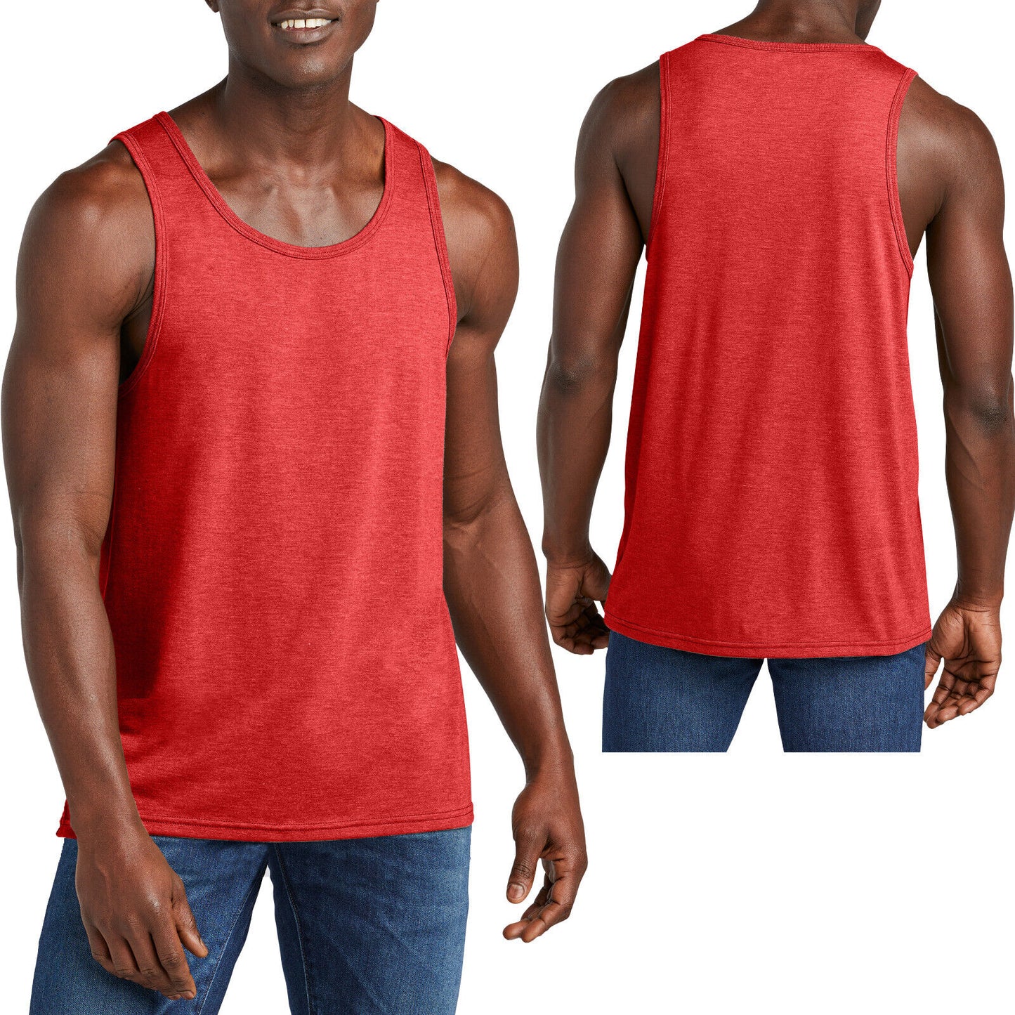 Mens Tri-Blend Ultra Soft Sustainable Tank Top Tear Away Label Size: XS-4XL NEW!