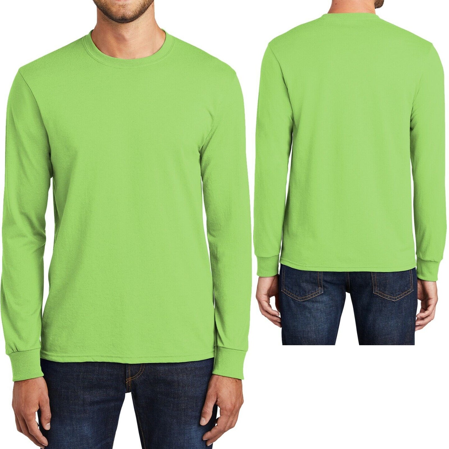 Mens Tall Long Sleeve T-Shirt Cotton Poly Blend Tee LT, XLT, 2XLT, 3XLT, 4XLT