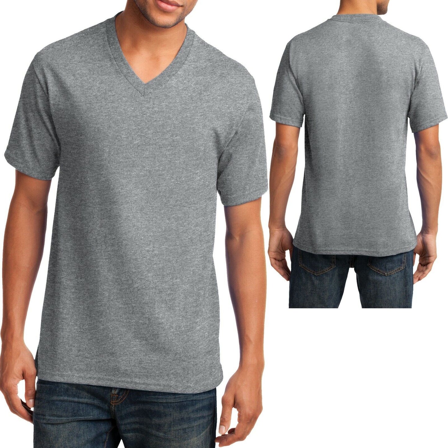 Mens V-Neck T-Shirt Cotton Blend Including NEONS Sizes S M L XL 2XL 3XL 4XL NEW