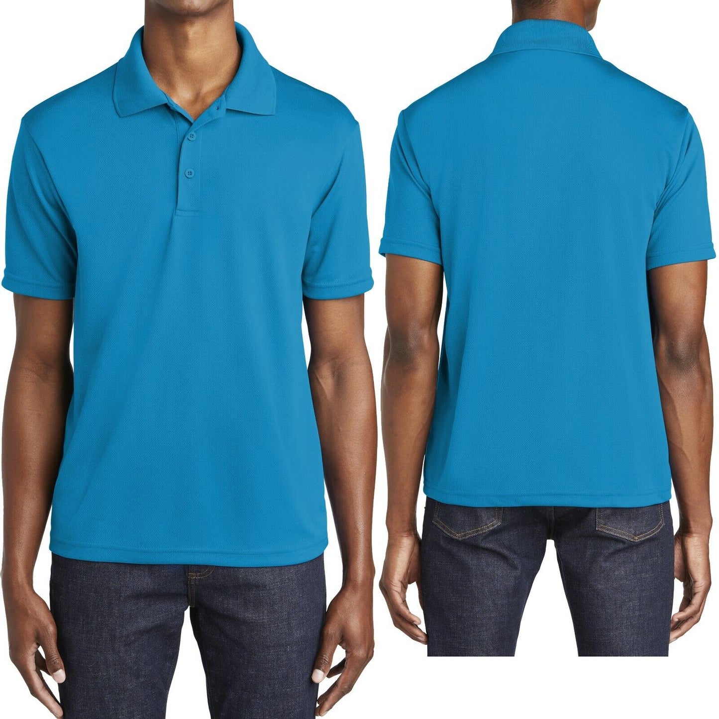 Mens Moisture Wicking Mini Mesh Polo Shirt Dri Fit Sizes XS-XL 2XL, 3XL, 4XL NEW