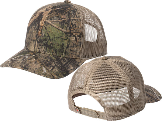 Russell Camo Snapback Trucker Cap Meshback MidProfile Hat Mossy Edge Realtree