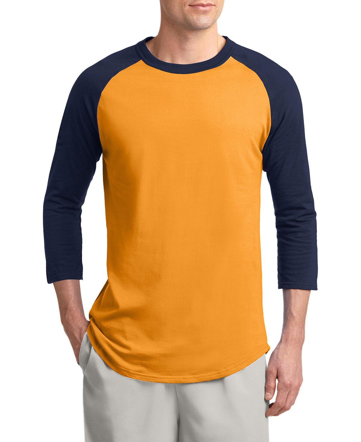 Mens 3/4 Sleeve Colorblock Raglan Baseball Jersey T-Shirt XS-XL 2X 3X 4X 5X 6X