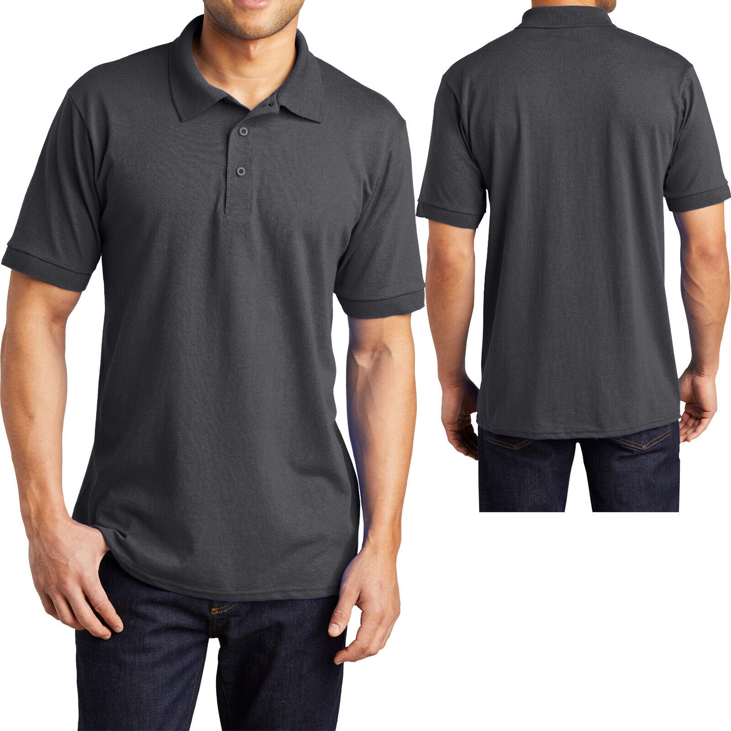 Mens TALL Collared Polo Moisture Wicking Jersey Blend LT, XLT, 2XLT, 3XLT, 4XLT