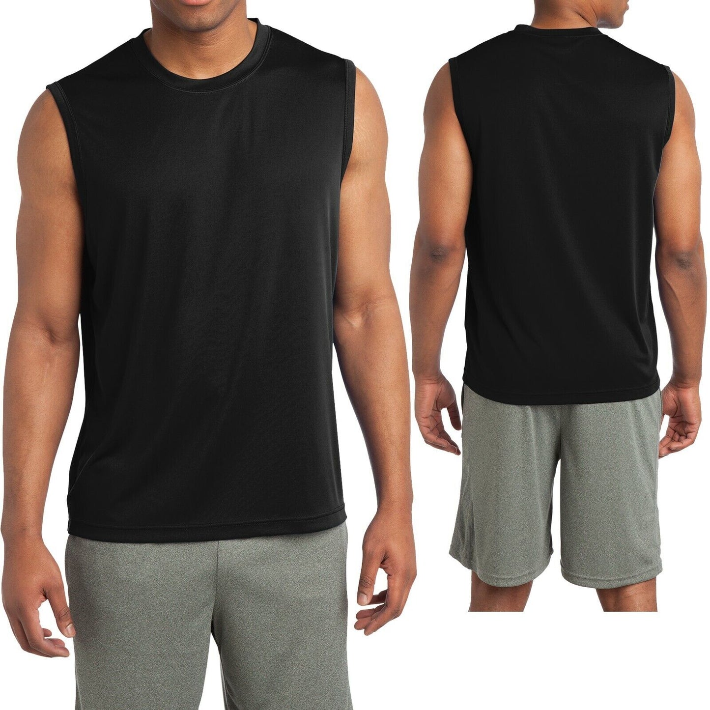 Mens Sleeveless Muscle T-Shirt Shooter Tank Dri Fit Moisture Wick XS-XL 2X 3X 4X