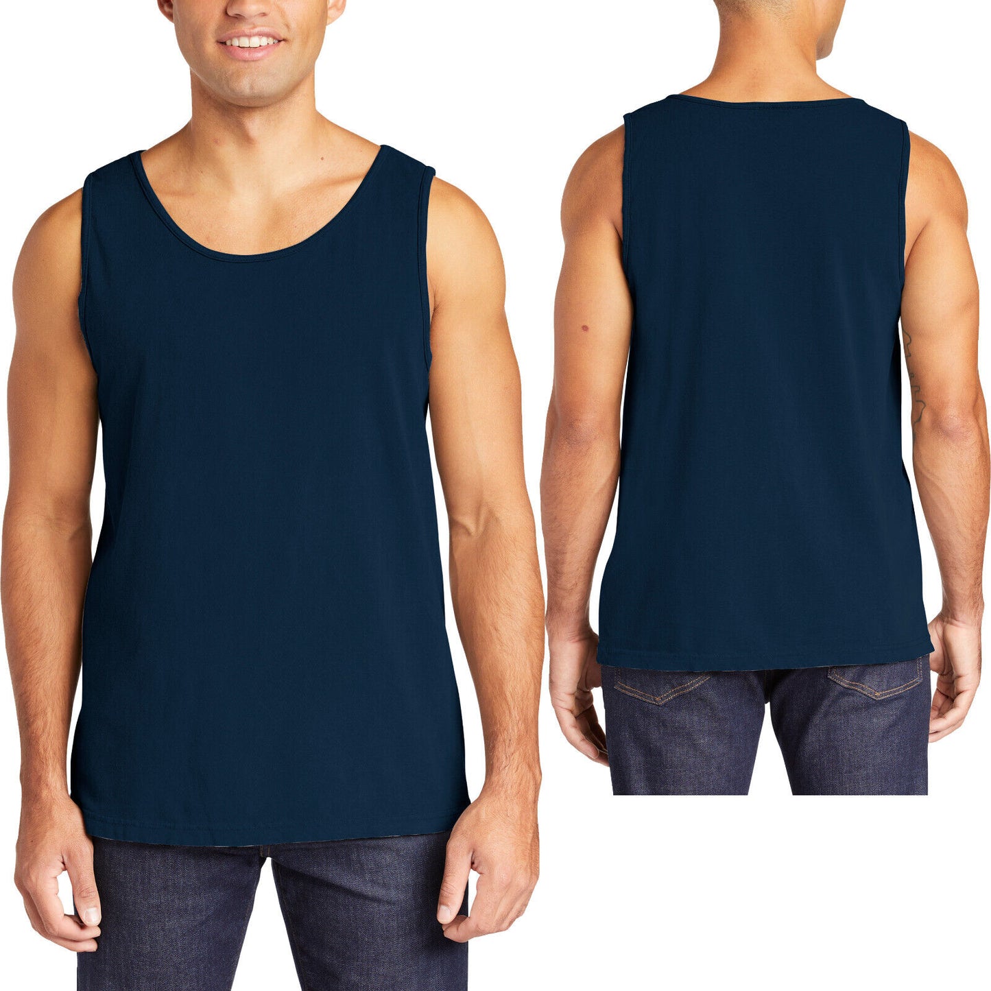 Mens Heavyweight 100% Soft Cotton Tank Top Sleeveless Tee Garment Washed XS-3XL