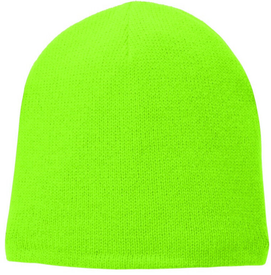 Neon Green Soft Fleece Lined Beanie Cap Headwear Men Women NEW!