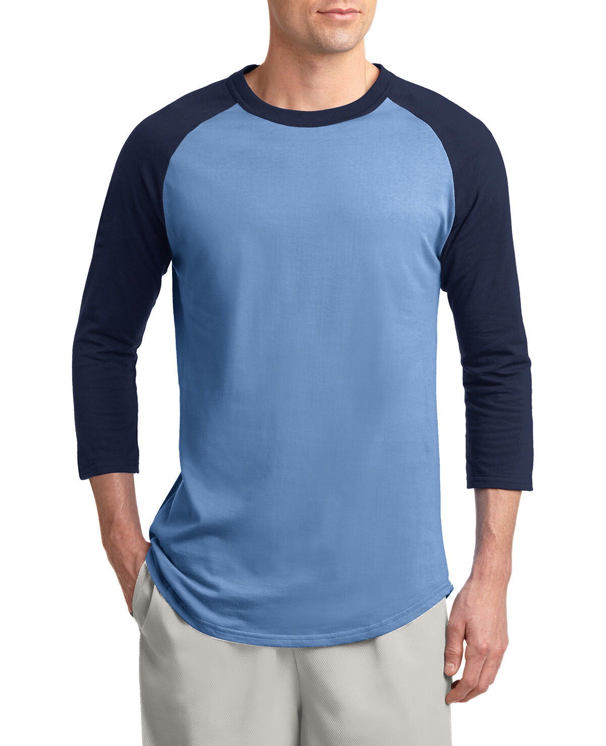 Mens 3/4 Sleeve Colorblock Raglan Baseball Jersey T-Shirt XS-XL 2X 3X 4X 5X 6X